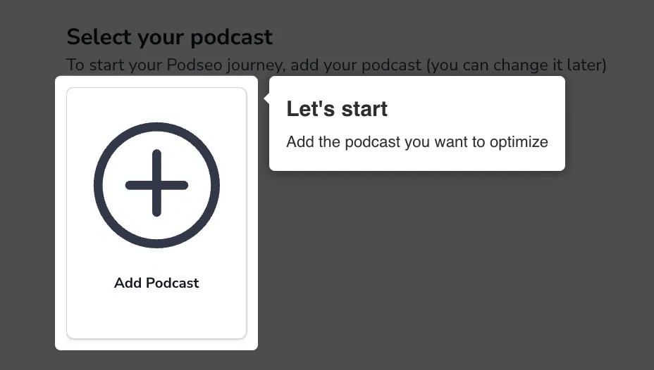 Add Podcast Screenshot