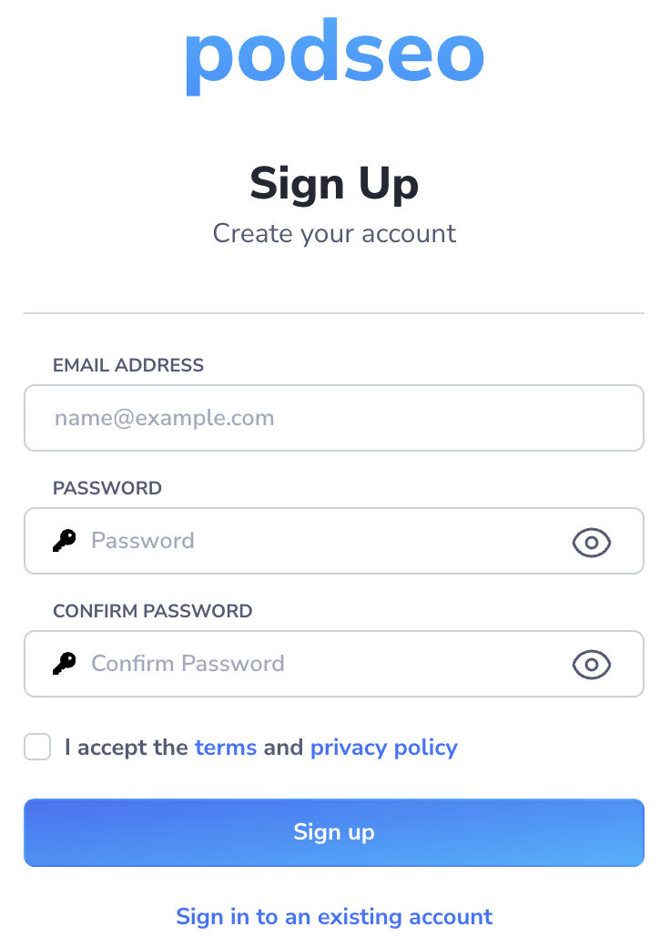 Signup Screenshot
